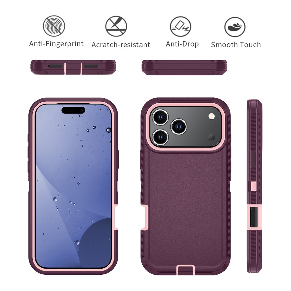  iPhone 17 Pro Skal Extreme Shockproof Hybrid Vinröd