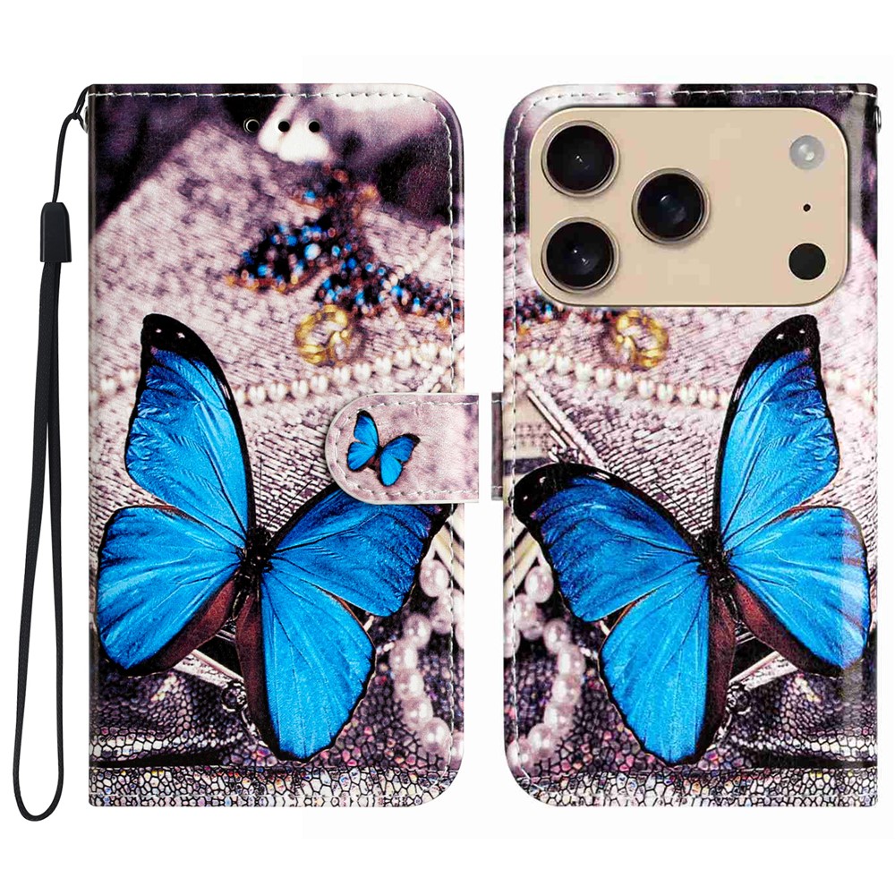  iPhone 17 Pro Max Fodral Med Tryck Blå Fjäril