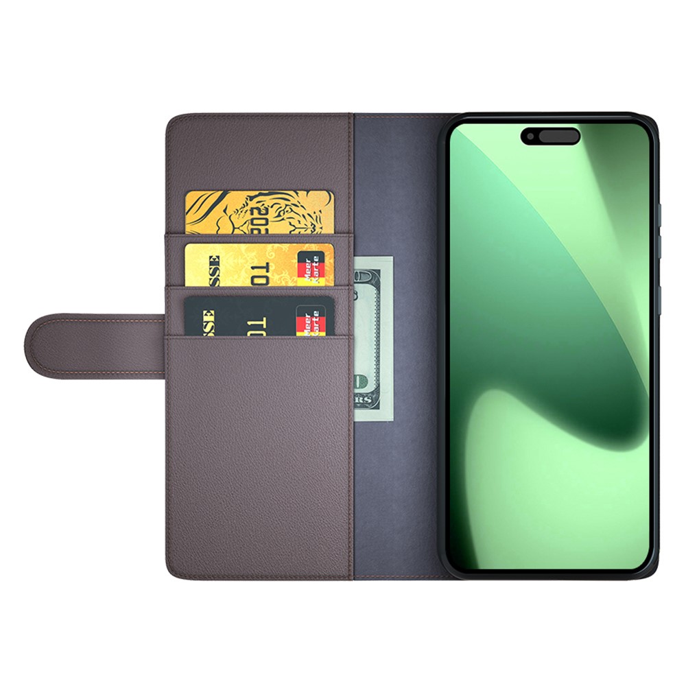  iPhone 17 Pro Max Fodral Premium Äkta Läder Brun