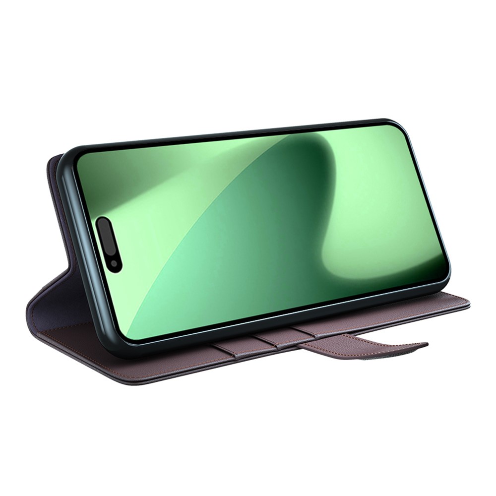  iPhone 17 Pro Max Fodral Premium Äkta Läder Brun