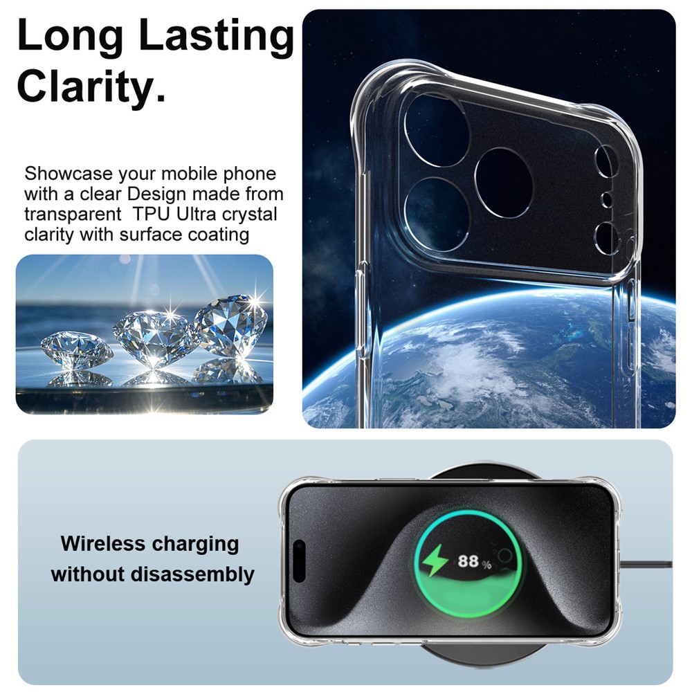 IMAK IMAK iPhone 17 Pro Max Skal TPU Shockproof Airbag Transparent