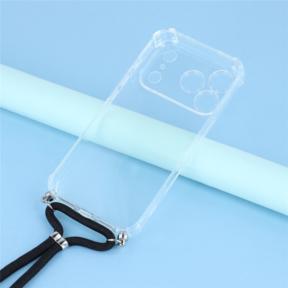  iPhone 17 Pro Max Skal TPU Med Mobilsnöre Transparent