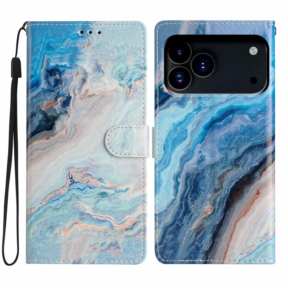  iPhone 17 Pro Max Fodral Med Tryck Blå Marmor