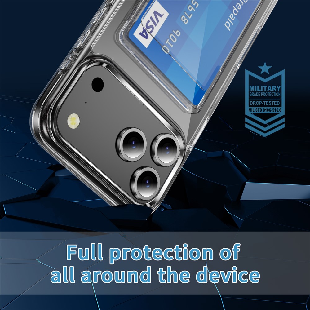  iPhone 17 Pro Max Skal Med Korthållare Transparent