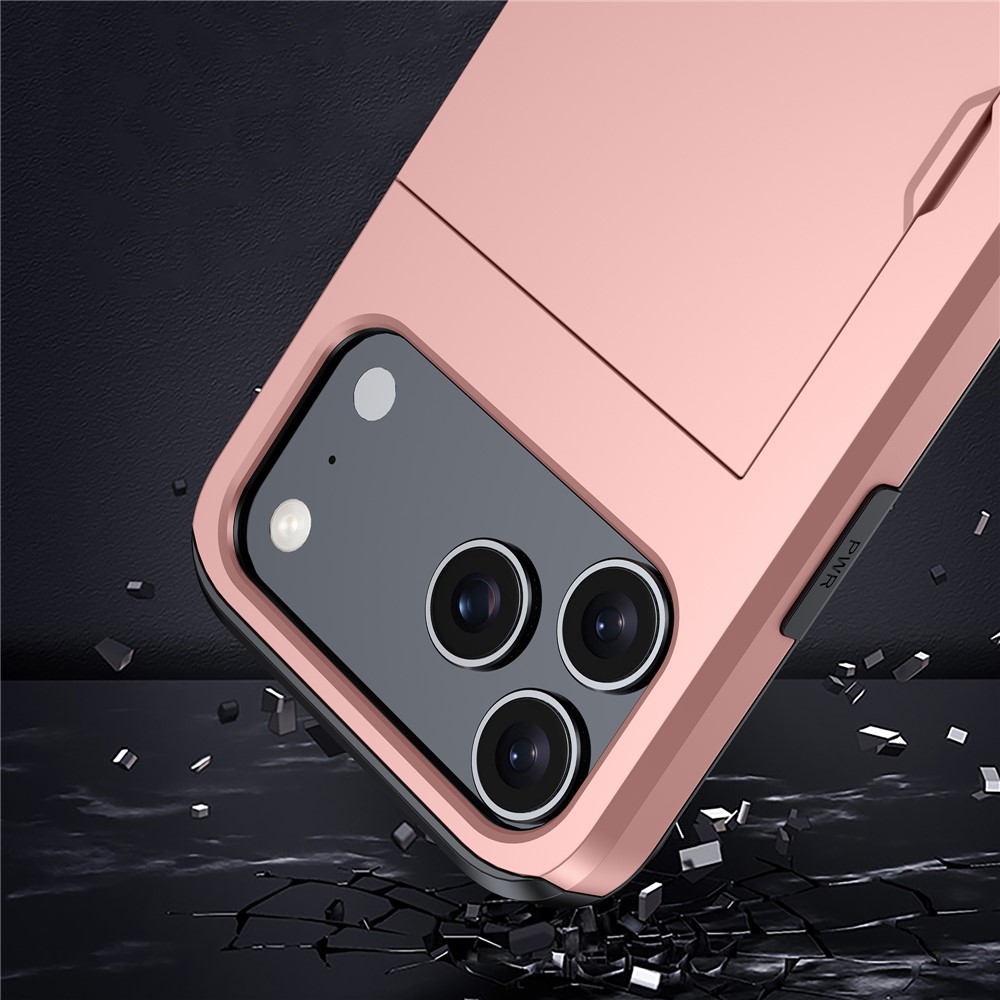  iPhone 17 Pro Max Skal Hybrid Med Kortfack Guld