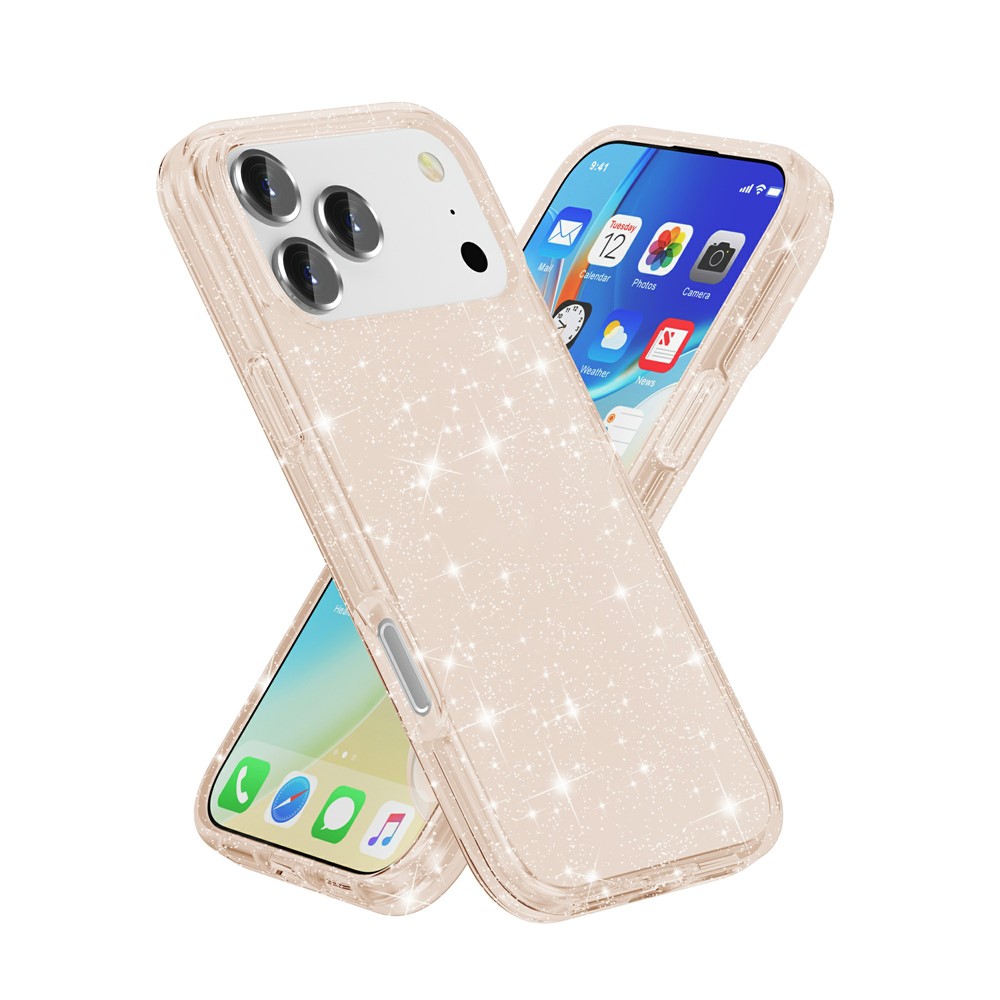  iPhone 17 Pro Max Skal Glitter Guld