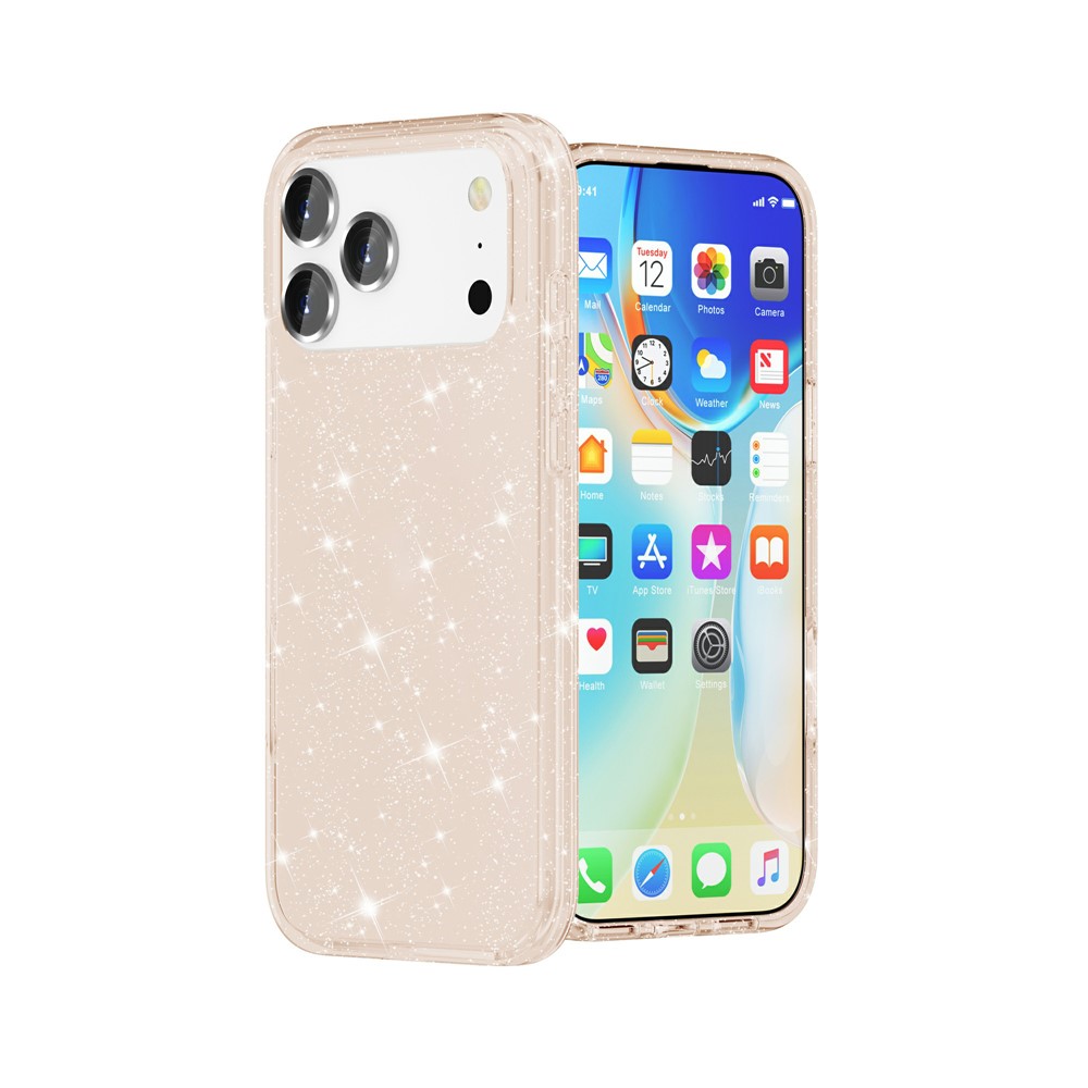  iPhone 17 Pro Max Skal Glitter Guld