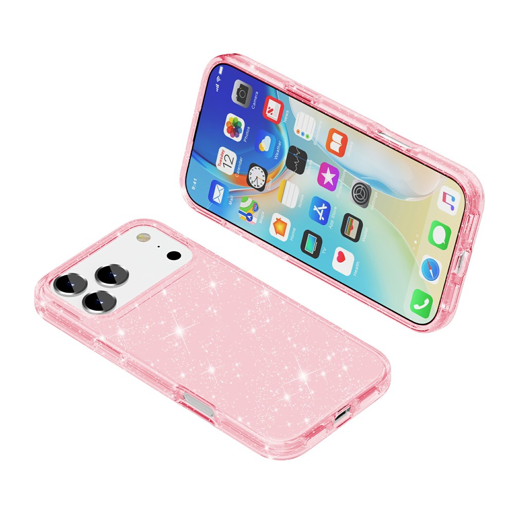  iPhone 17 Pro Max Skal Glitter Rosa