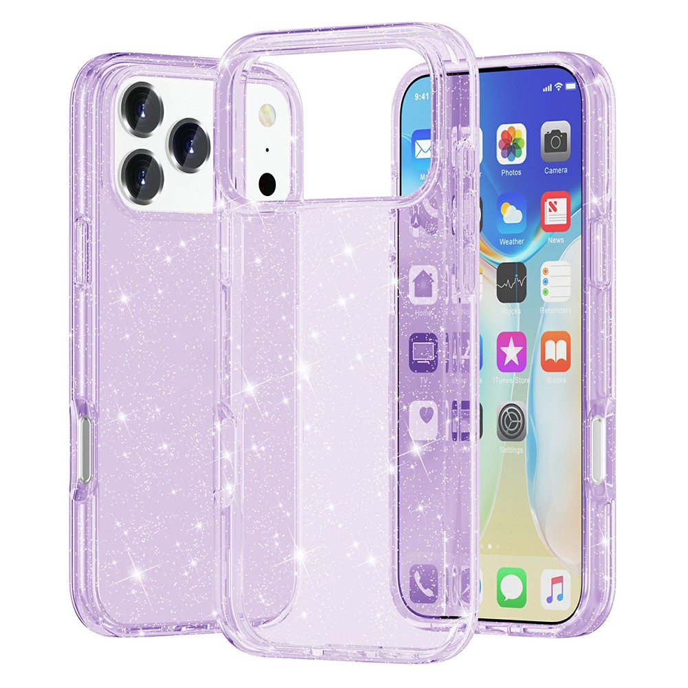  iPhone 17 Pro Max Skal Glitter Lila