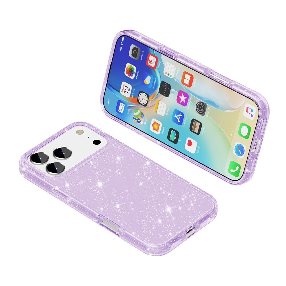 iPhone 17 Pro Max Skal Glitter Lila