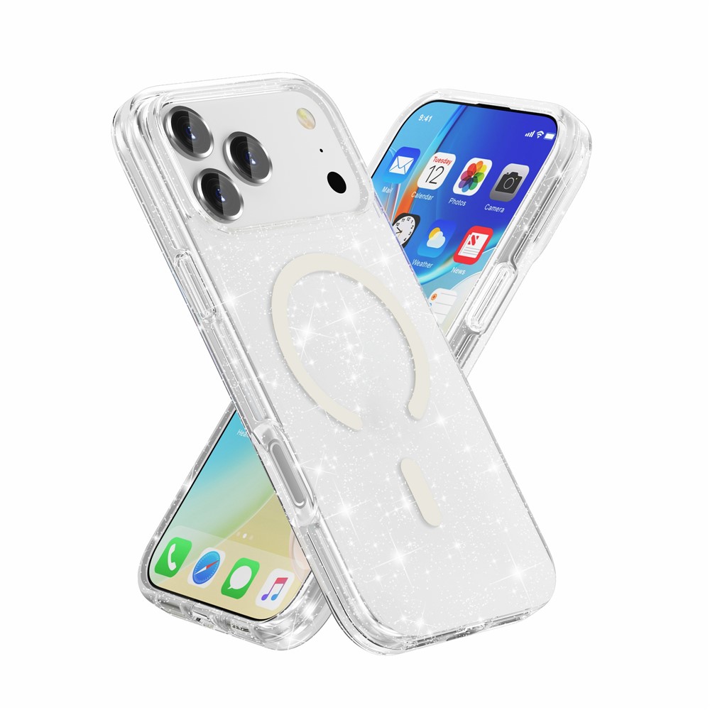  iPhone 17 Pro Max Skal MagSafe Glitter Transparent