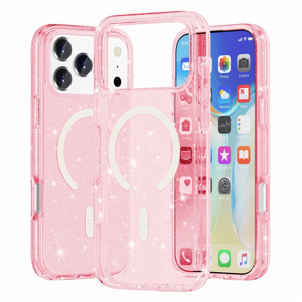  iPhone 17 Pro Max Skal MagSafe Glitter Rosa