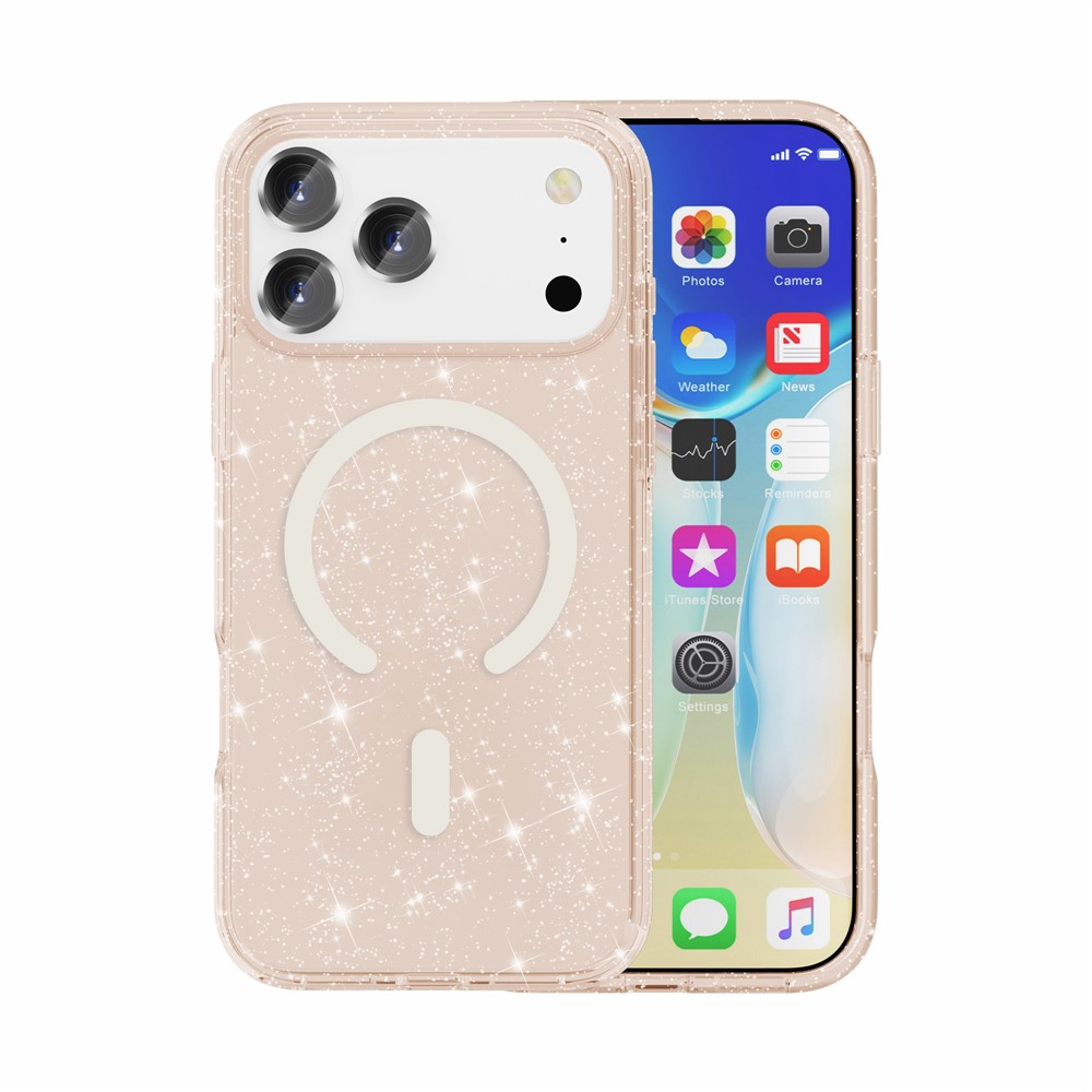  iPhone 17 Pro Max Skal MagSafe Glitter Guld