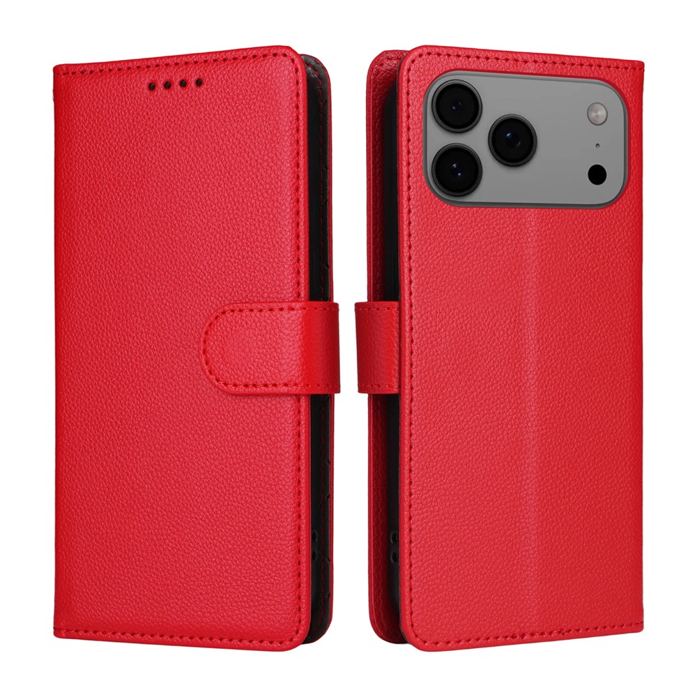  iPhone 17 Pro Max Fodral RFID Läder Röd