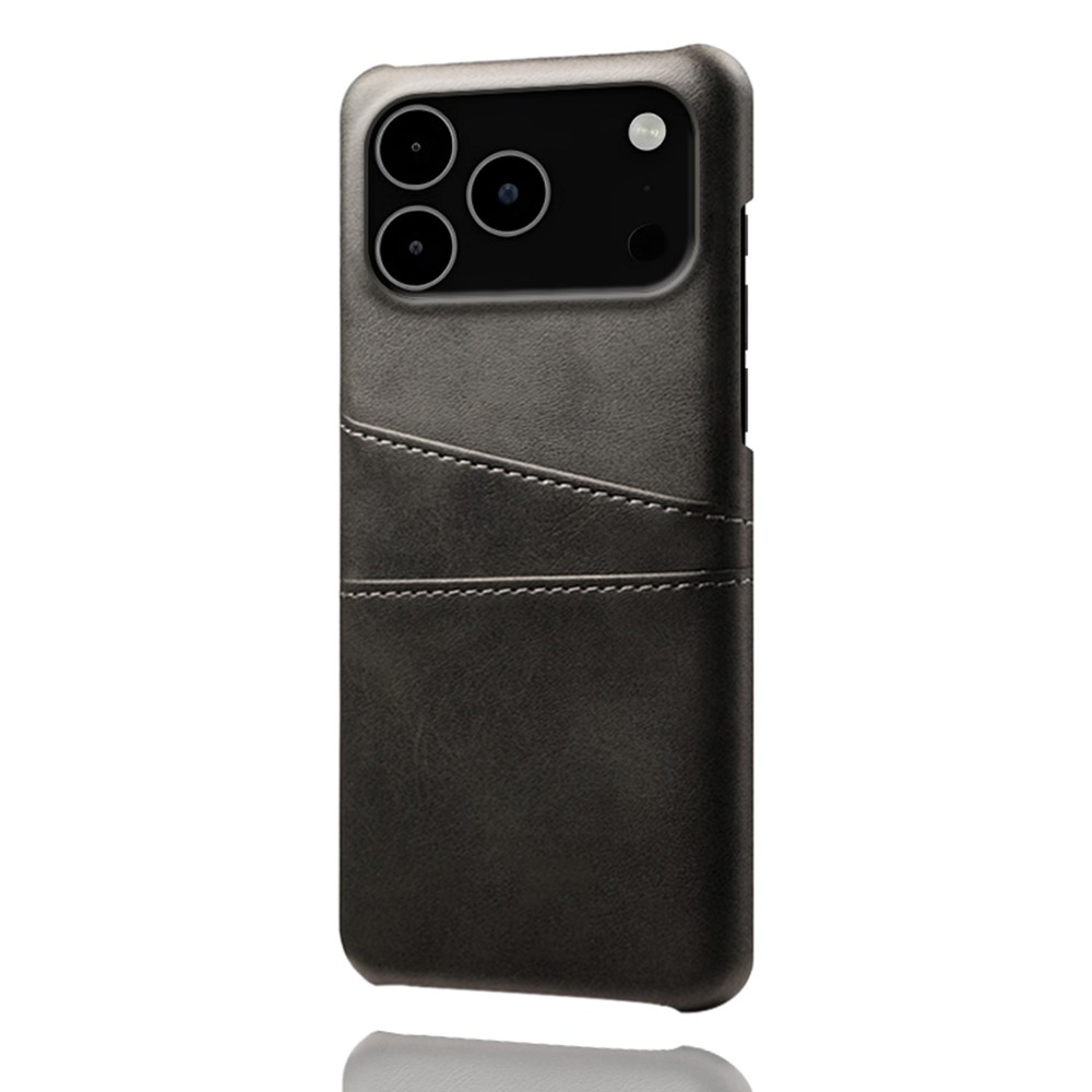  iPhone 17 Pro Max Skal Med Kortfack Läder Svart