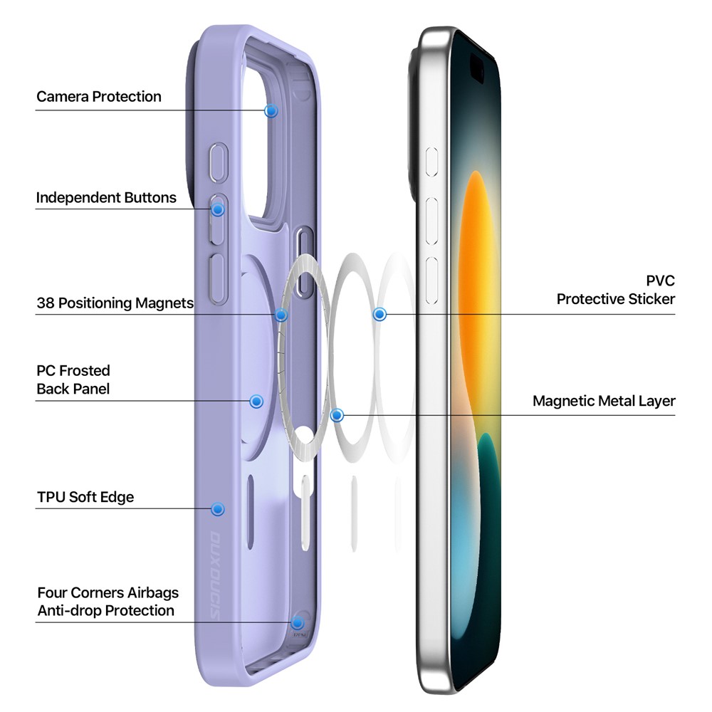 DUX DUCIS DUX DUCIS iPhone 17 Pro Max Skal MagSafe Yind Series Lila