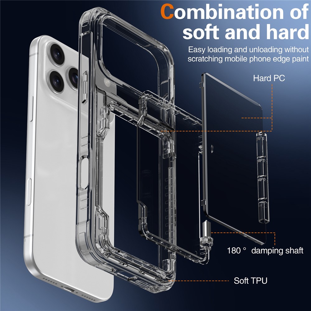  iPhone 17 Pro Max Skal Kickstand Med Kortfack Tonad Svart