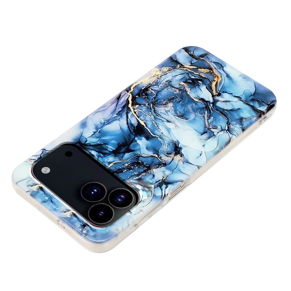  iPhone 17 Pro Max Skal Marmor TPU Blå