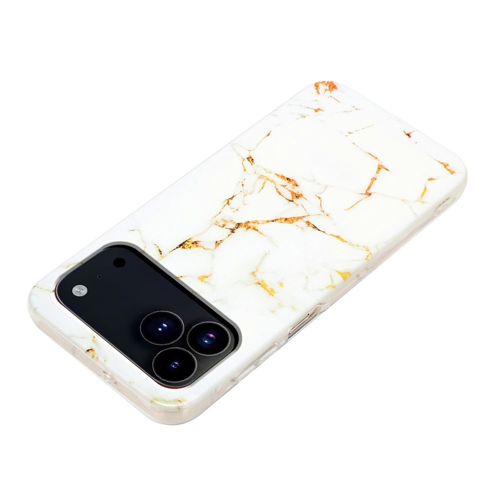  iPhone 17 Pro Max Skal Marmor TPU Vit