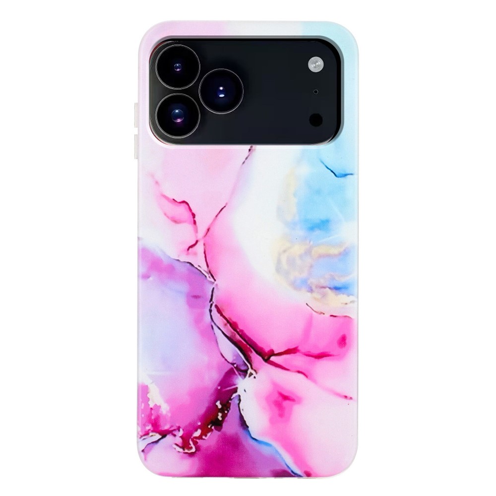  iPhone 17 Pro Max Skal Marmor TPU Rosa / Blå