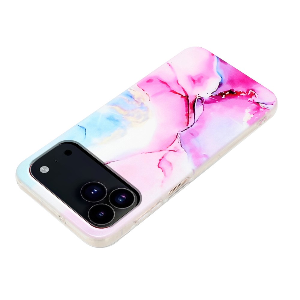  iPhone 17 Pro Max Skal Marmor TPU Rosa / Blå