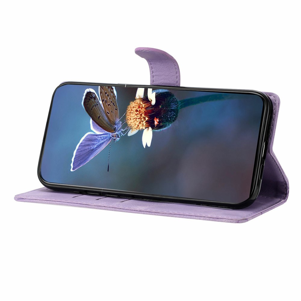  iPhone 17 Pro Max Fodral Med Blommigt Tryck Läder Lila