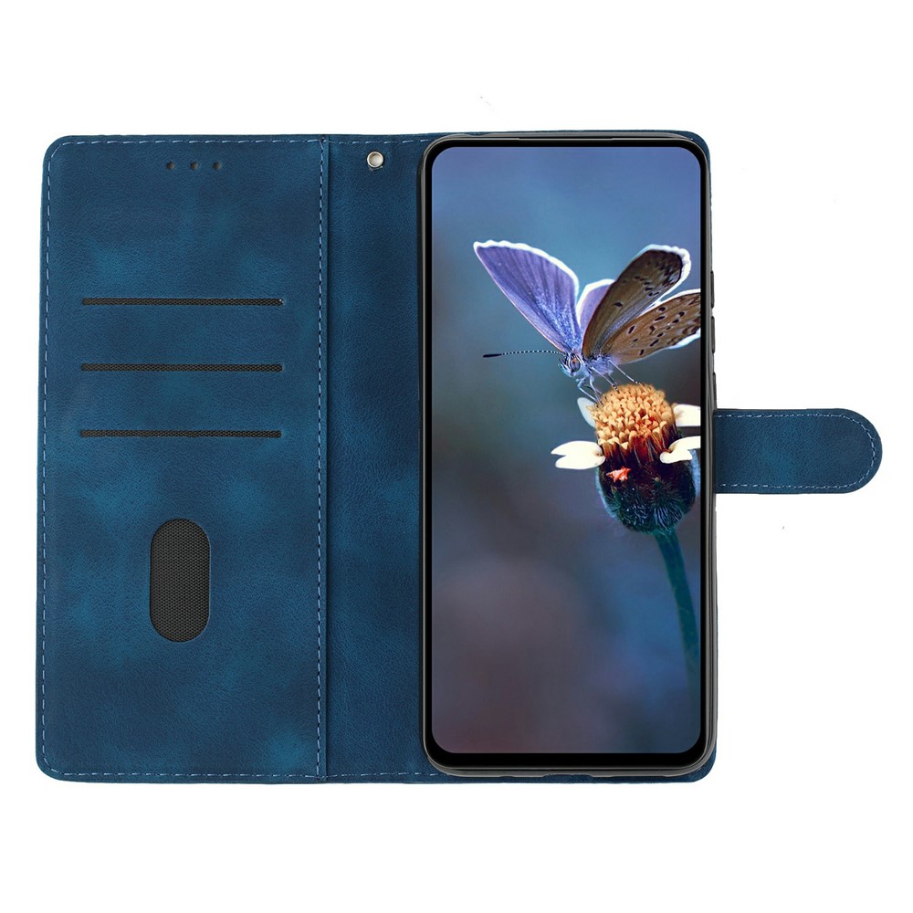  iPhone 17 Pro Max Fodral Med Blommigt Tryck Läder Blå