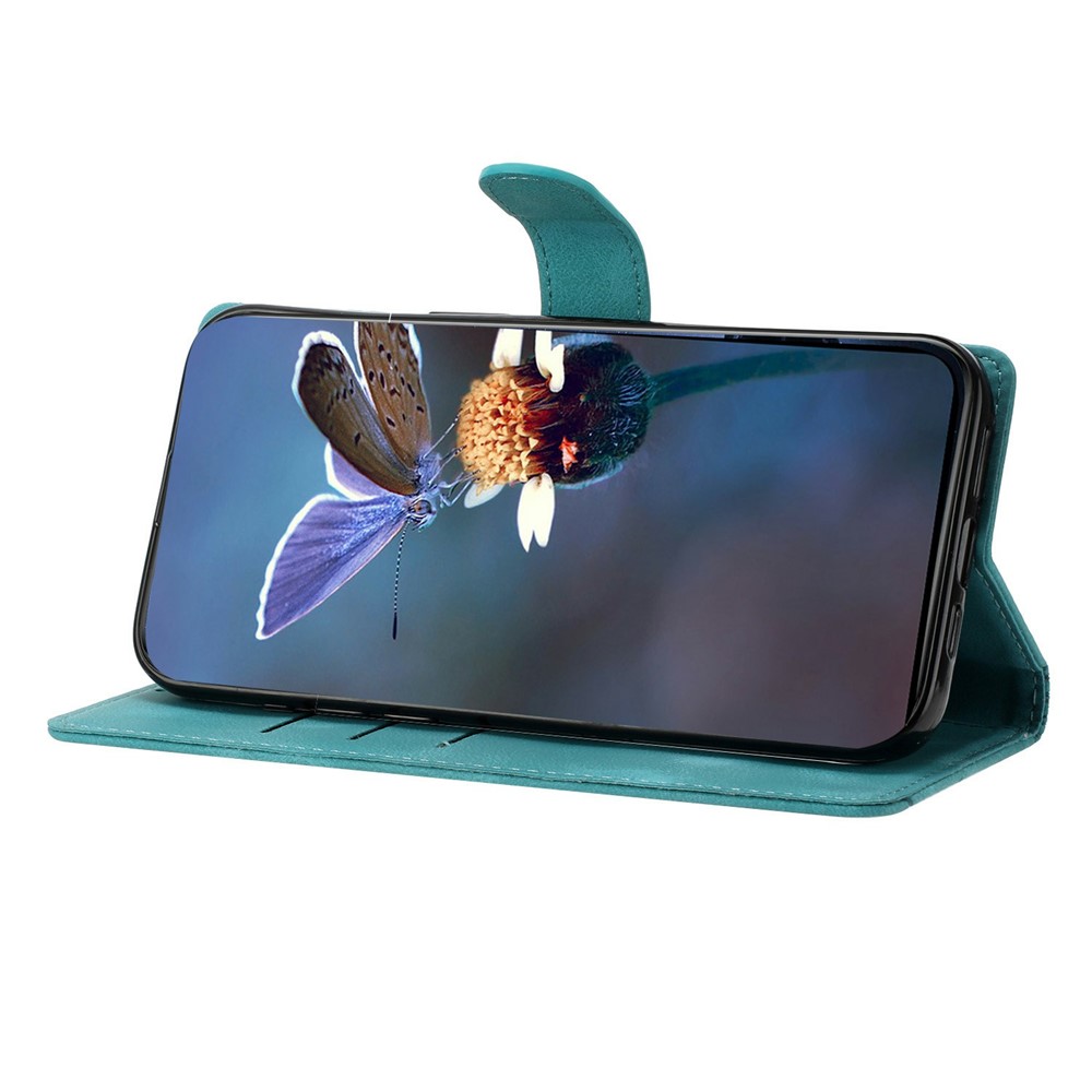  iPhone 17 Pro Max Fodral Med Blommigt Tryck Läder Grön