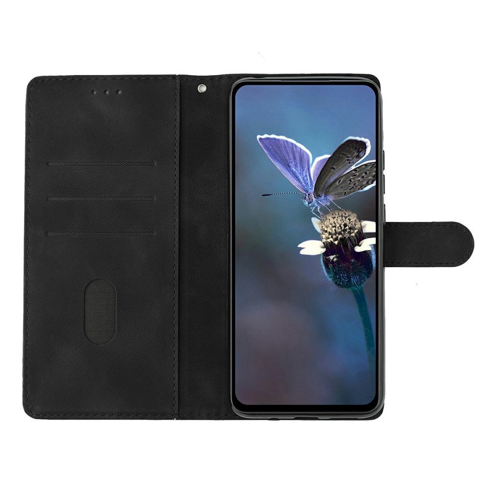  iPhone 17 Pro Max Fodral Med Blommigt Tryck Läder Svart
