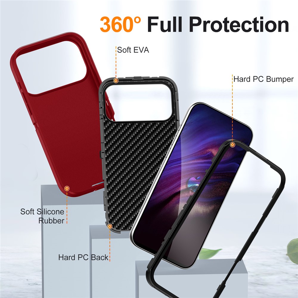  iPhone 17 Pro Max Skal Extreme Shockproof Hybrid Röd