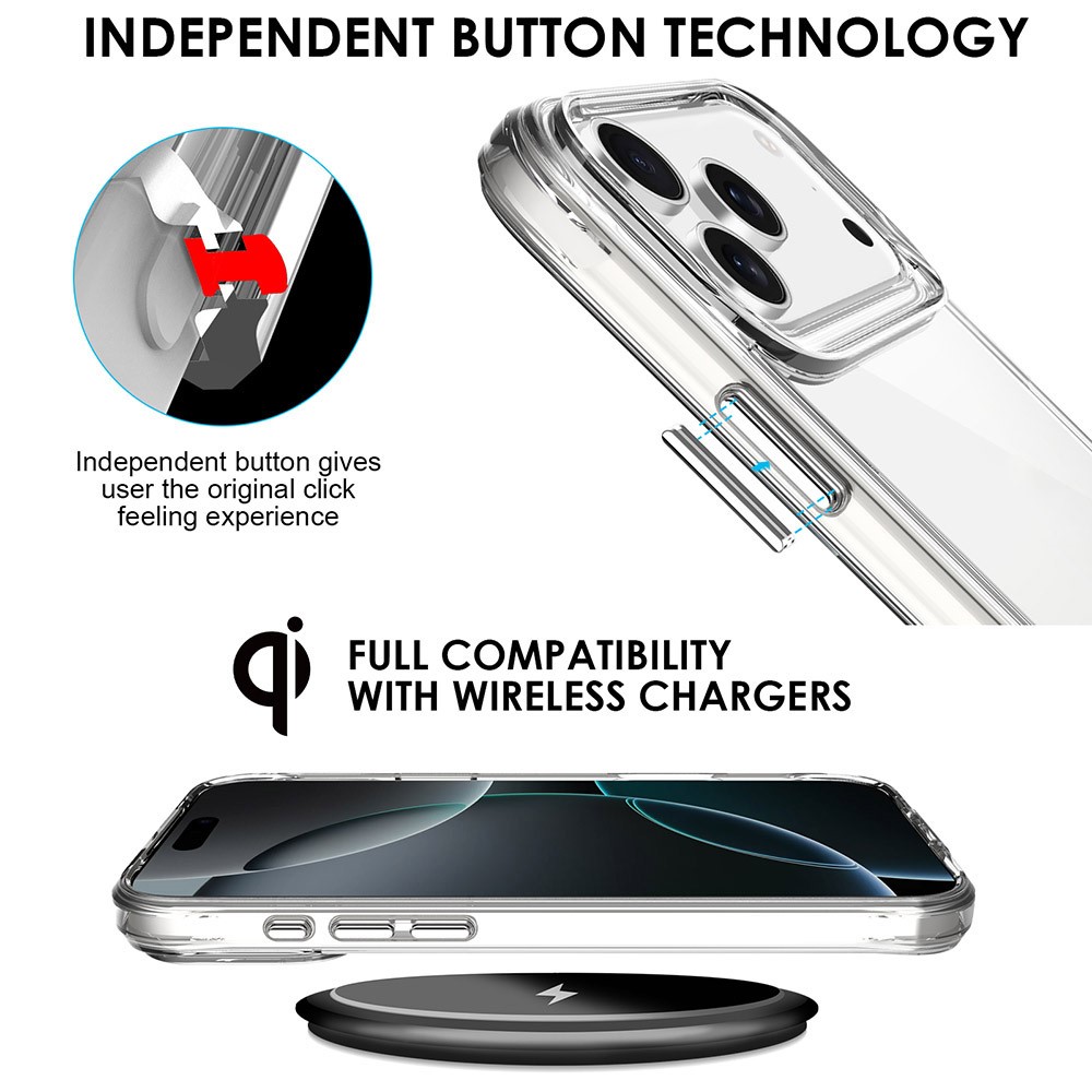  iPhone 17 Pro Max Skal Hybrid Transparent