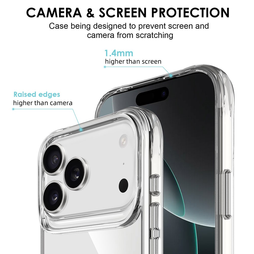  iPhone 17 Pro Max Skal Hybrid Transparent