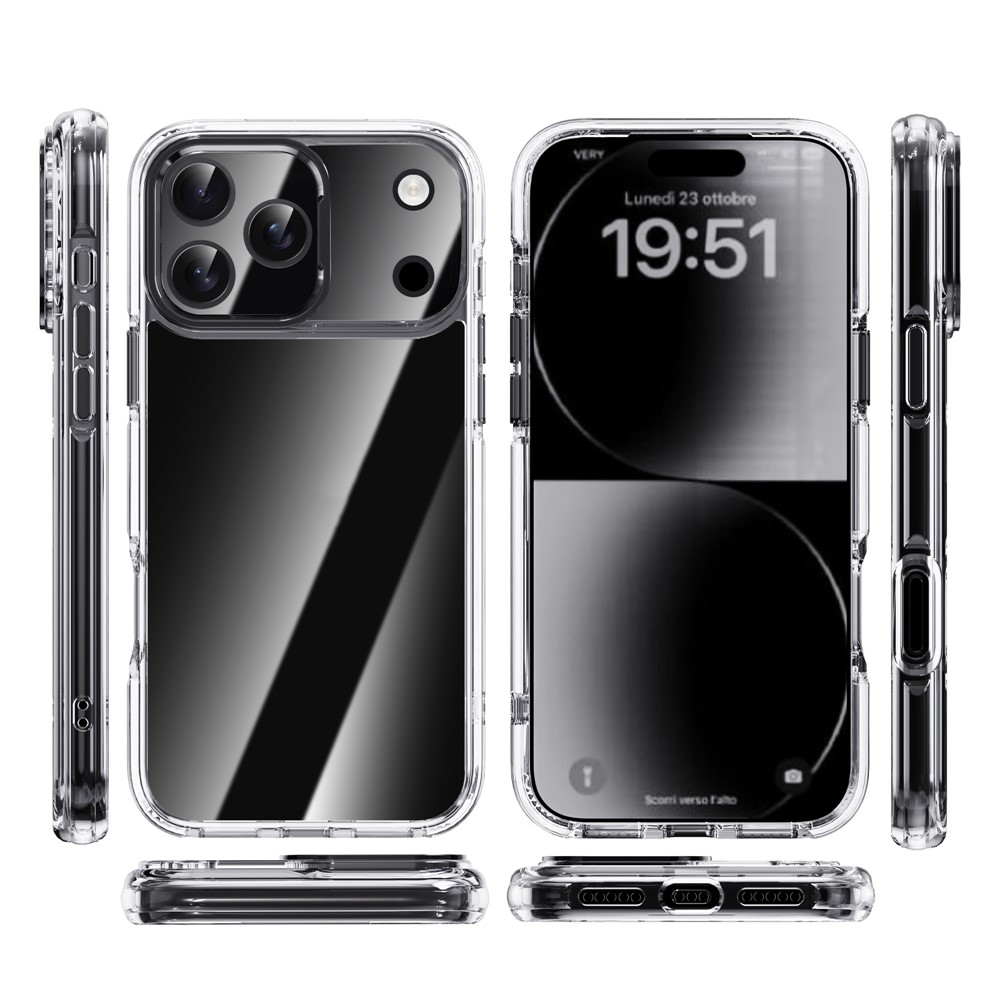 IPAKY IPAKY iPhone 17 Pro Max Skal Shockproof Transparent / Svart