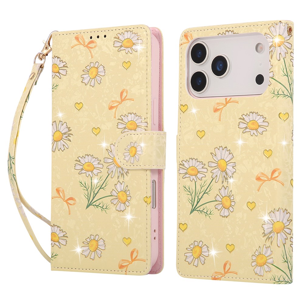  iPhone 17 Pro Max Fodral RFID Läder Yellow Daisy