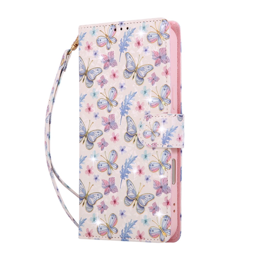  iPhone 17 Pro Max Fodral RFID Läder Fjärilar / Blommor