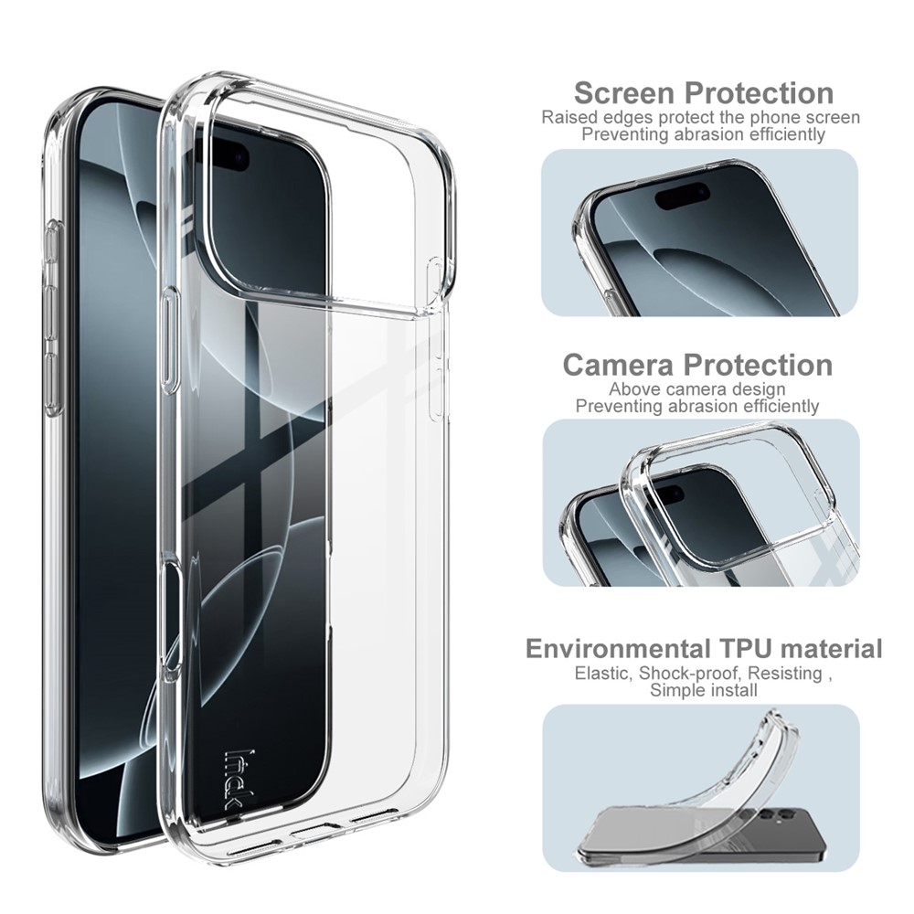 IMAK IMAK iPhone 17 Pro Max Skal Soft TPU Transparent