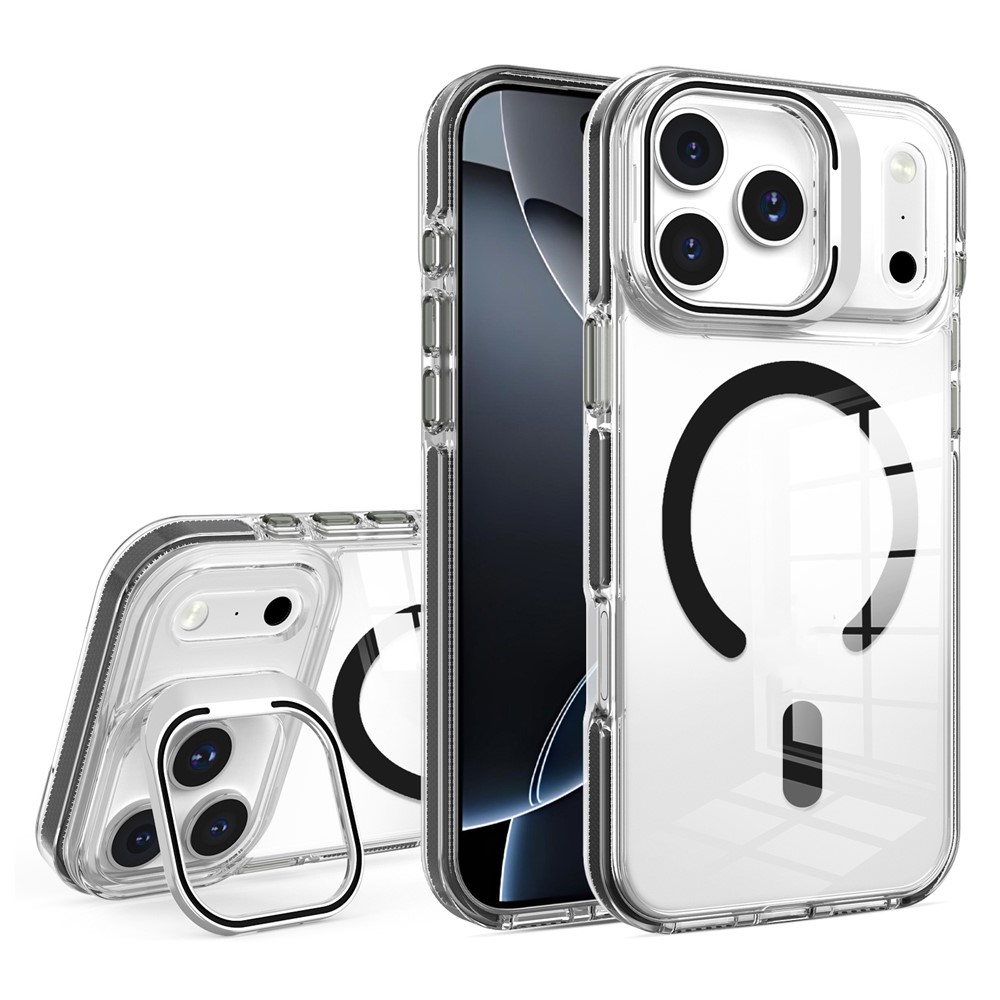  iPhone 17 Pro Max Skal MagSafe Kickstand Transparent / Svart