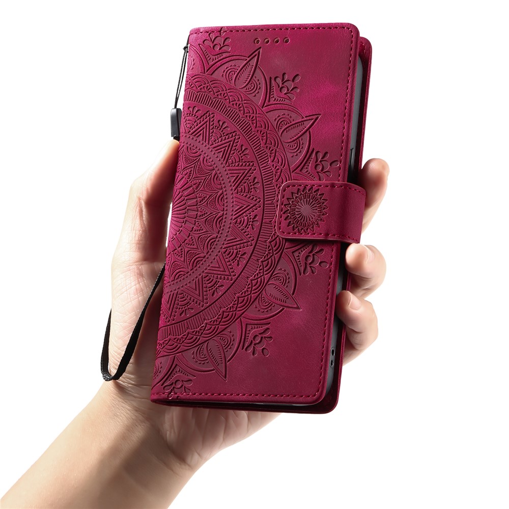  iPhone 17 Pro Max Fodral Mandala Läder Rosa
