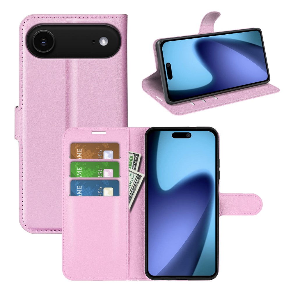  iPhone Air Fodral Litchi Läder Ljus Rosa