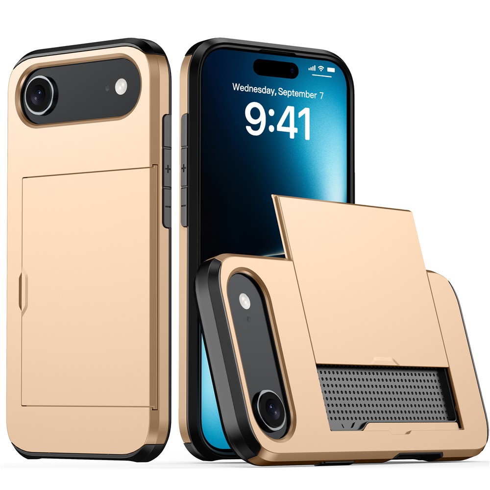  iPhone Air Skal Hybrid Med Kortfack Guld