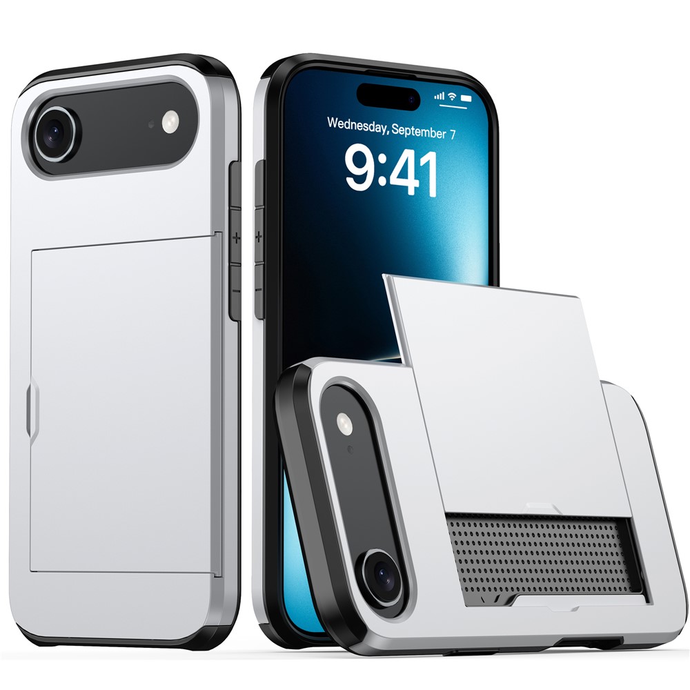  iPhone Air Skal Hybrid Med Kortfack Silver