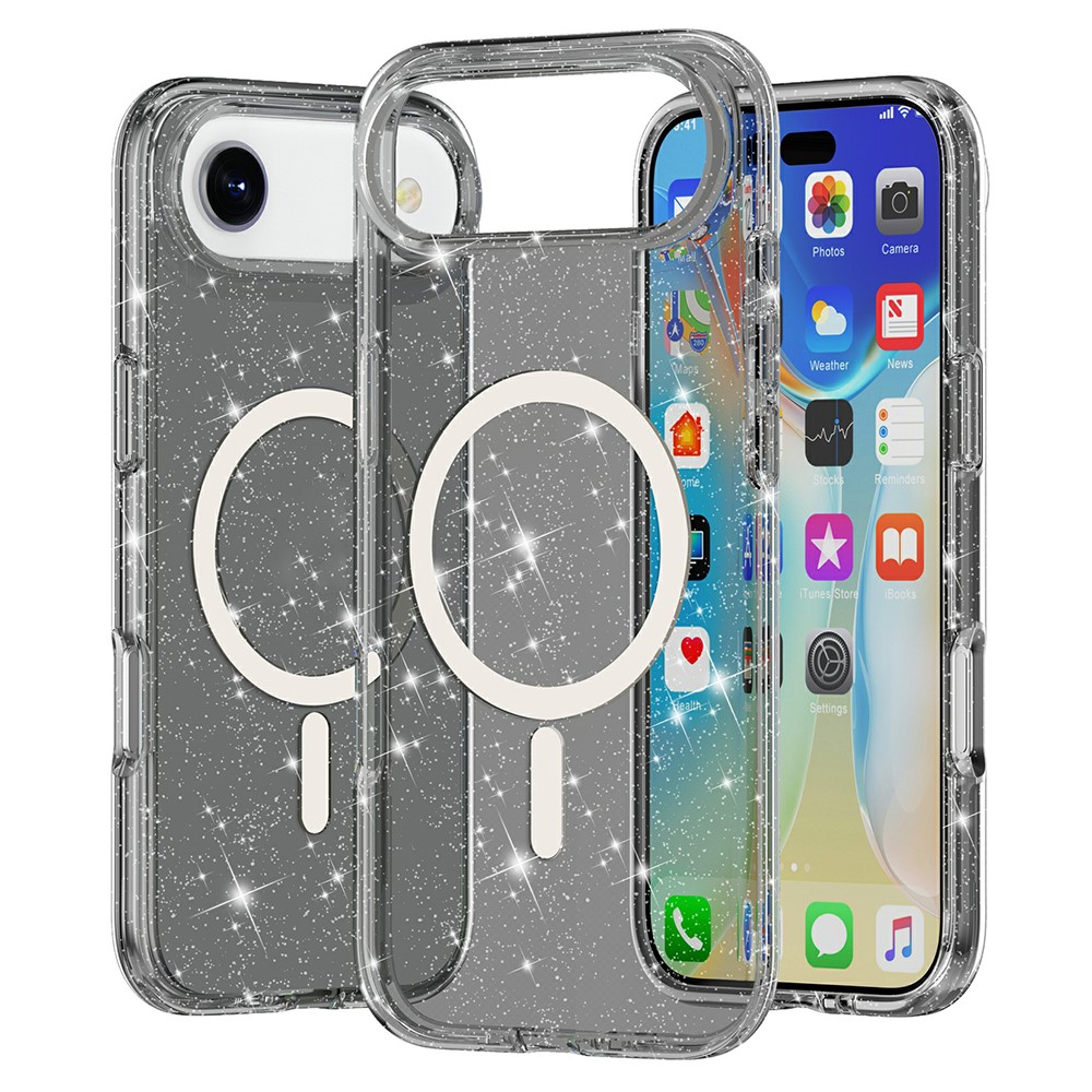  iPhone Air Skal MagSafe Glitter Svart