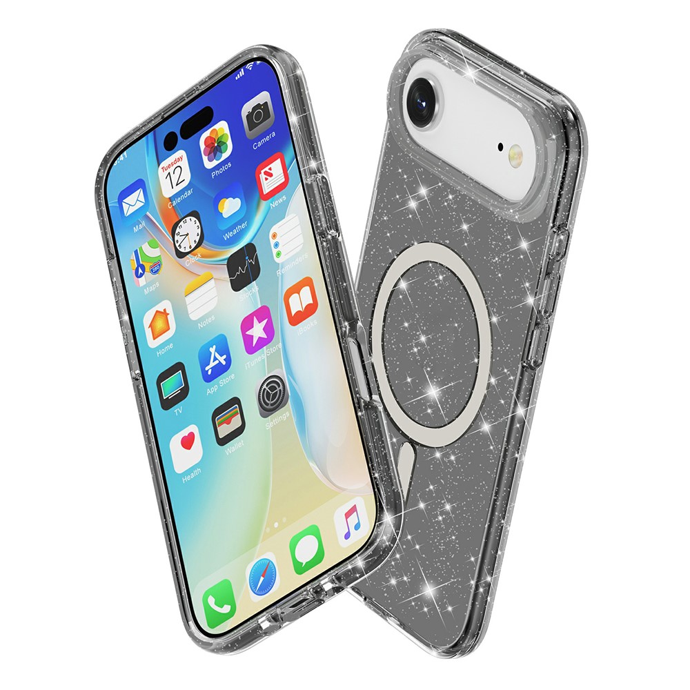 iPhone Air Skal MagSafe Glitter Svart
