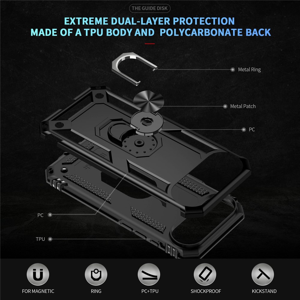  iPhone Air Skal Shockproof Hybrid Ring Svart