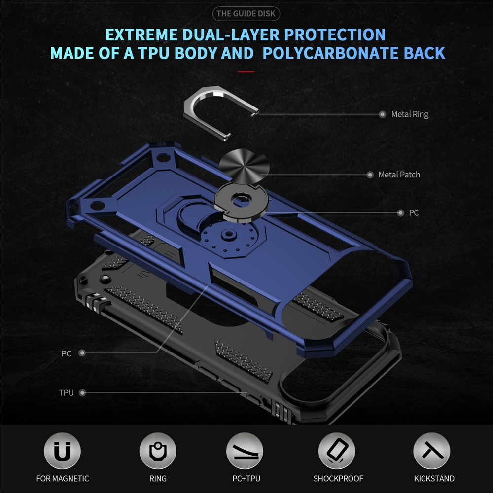  iPhone Air Skal Shockproof Hybrid Ring Blå