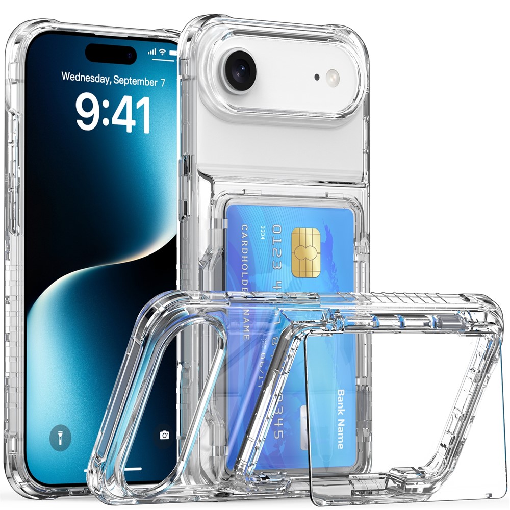  iPhone Air Skal Kickstand Med Kortfack Transparent