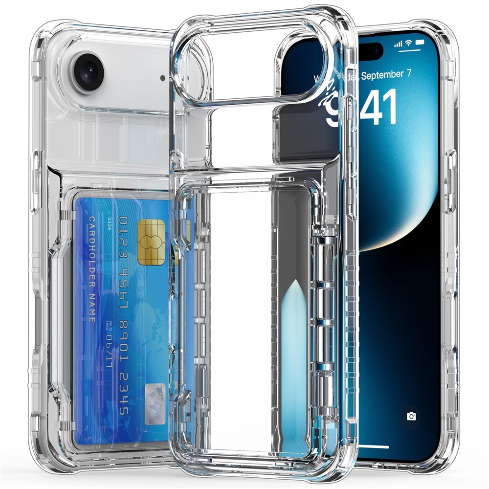  iPhone Air Skal Kickstand Med Kortfack Transparent