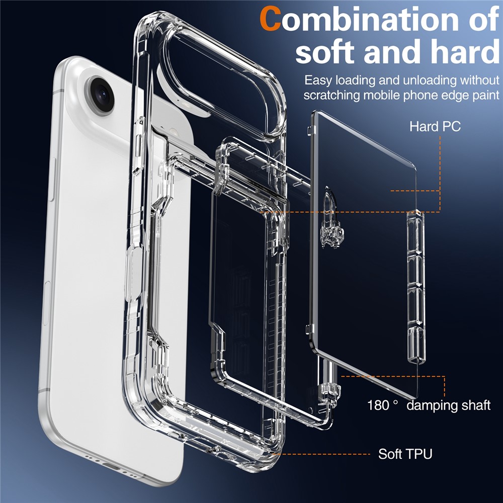  iPhone Air Skal Kickstand Med Kortfack Transparent