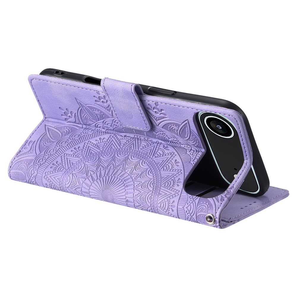  iPhone Air Fodral Mandala Läder Lila