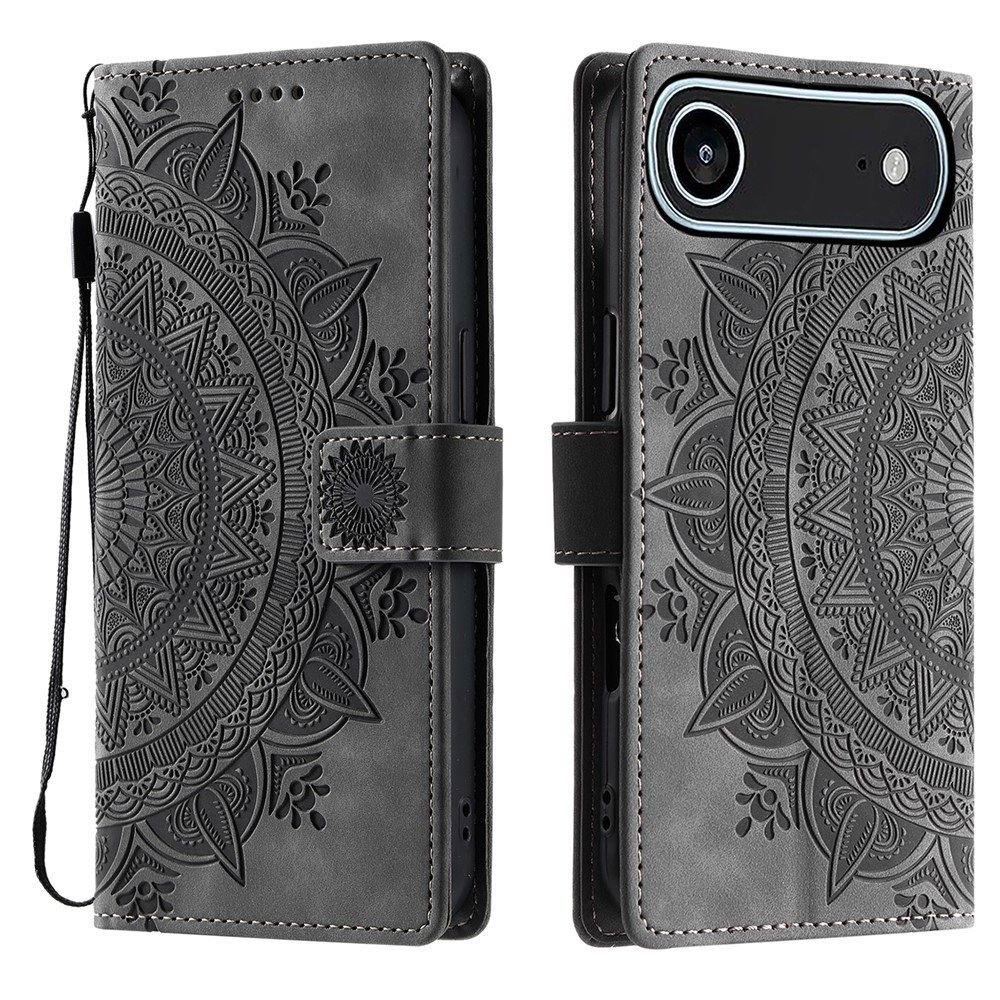  iPhone Air Fodral Mandala Läder Grå